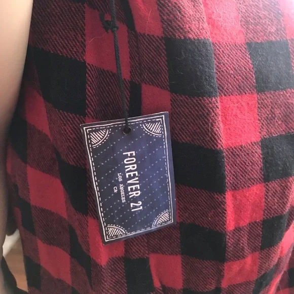 Forever 21 Red/Black Long Cárdigan - Picture 7 of 9